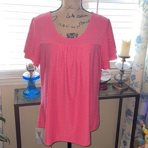 Eyelet Flutter Sleeve Top